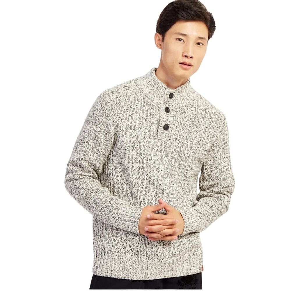 Roots Canada Snowy Fox Mock Neck Sweater heather gray size medium